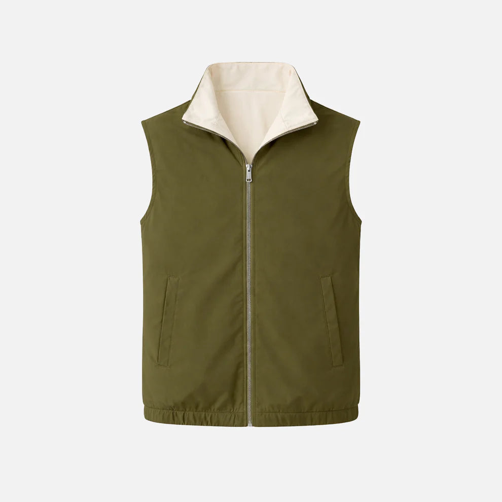 Olive Green Reversible Gilet